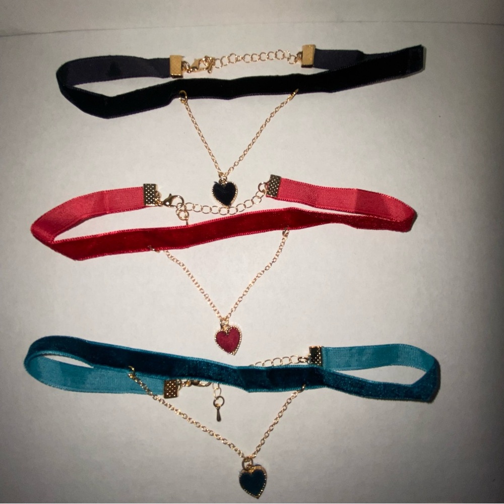 Velvet Heart Chokers (set of three)